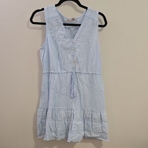 Joie, Womens Medium, Light Blue Sleeveless Dress with Lace Details